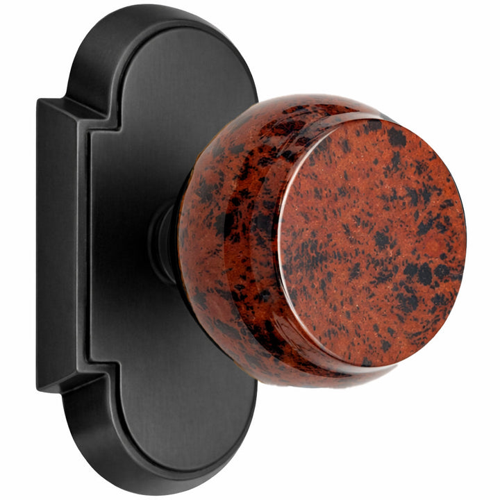 Magnifique® Arched Door Set with Mahogany Obsidian Knobs (Several Finishes Available)