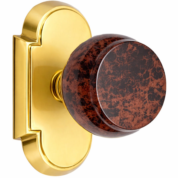 Magnifique® Arched Door Set with Mahogany Obsidian Knobs (Several Finishes Available)