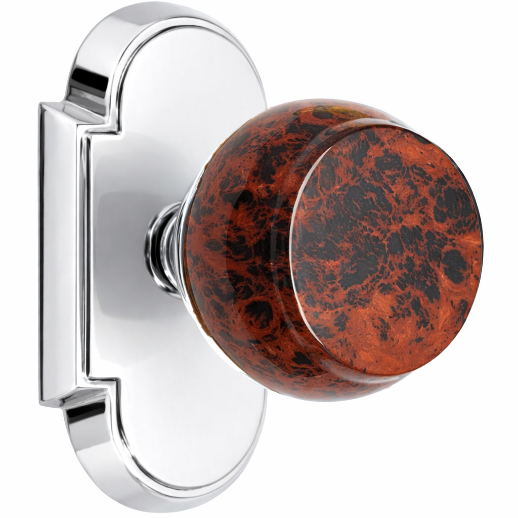 Magnifique® Arched Door Set with Mahogany Obsidian Knobs (Several Finishes Available)