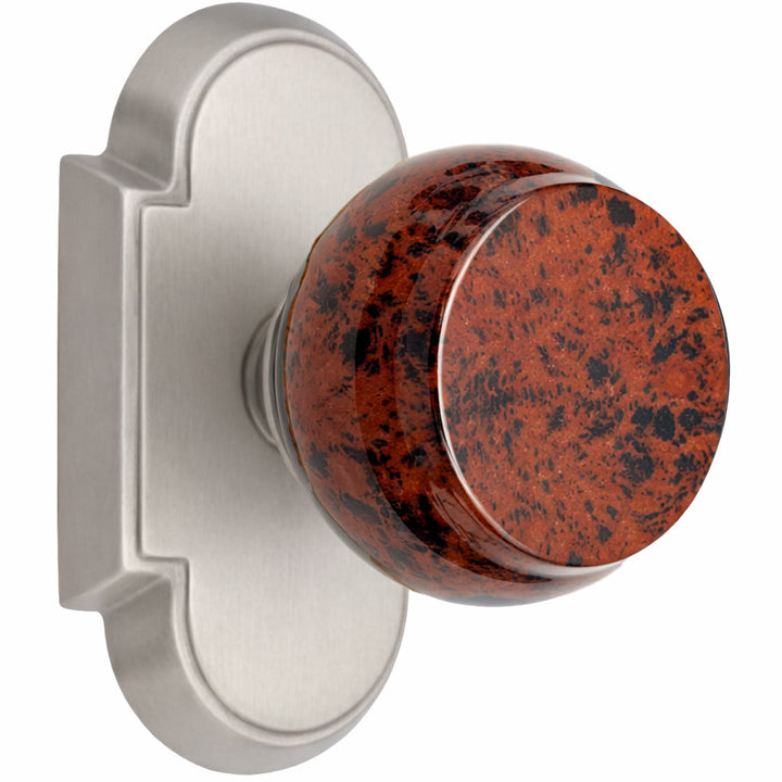 Magnifique® Arched Door Set with Mahogany Obsidian Knobs (Several Finishes Available)