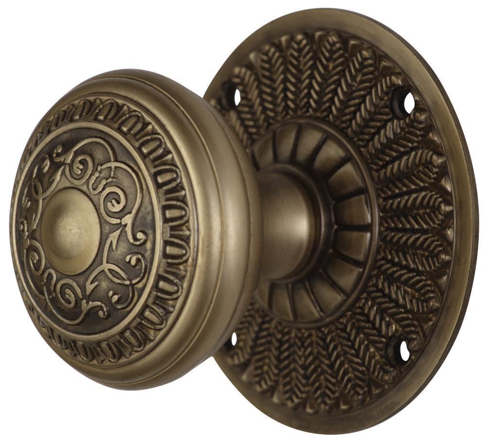 Feather Rosette Door Set with Egg & Dart Door Knobs (Several Finishes Available) COPPER MOUNTAIN HARDWARE