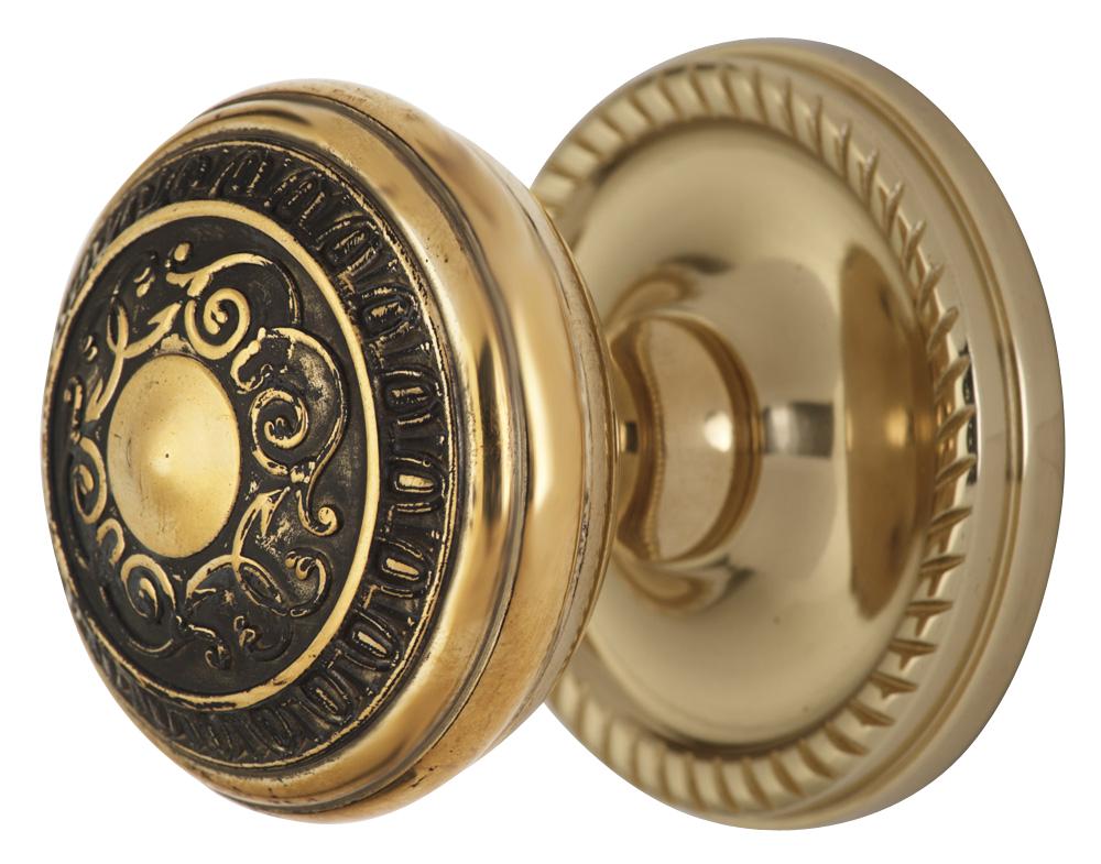 Georgian Roped Rosette Door Set with Egg & Dart Door Knobs (Several Finishes Available) COPPER MOUNTAIN HARDWARE