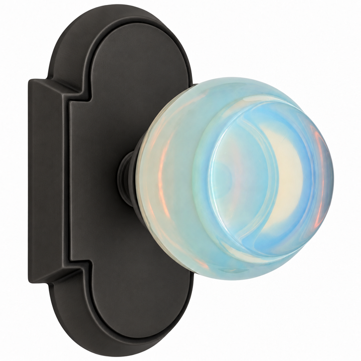 Magnifique® Arched Door Set with Opalite Knobs (Several Finishes Available)