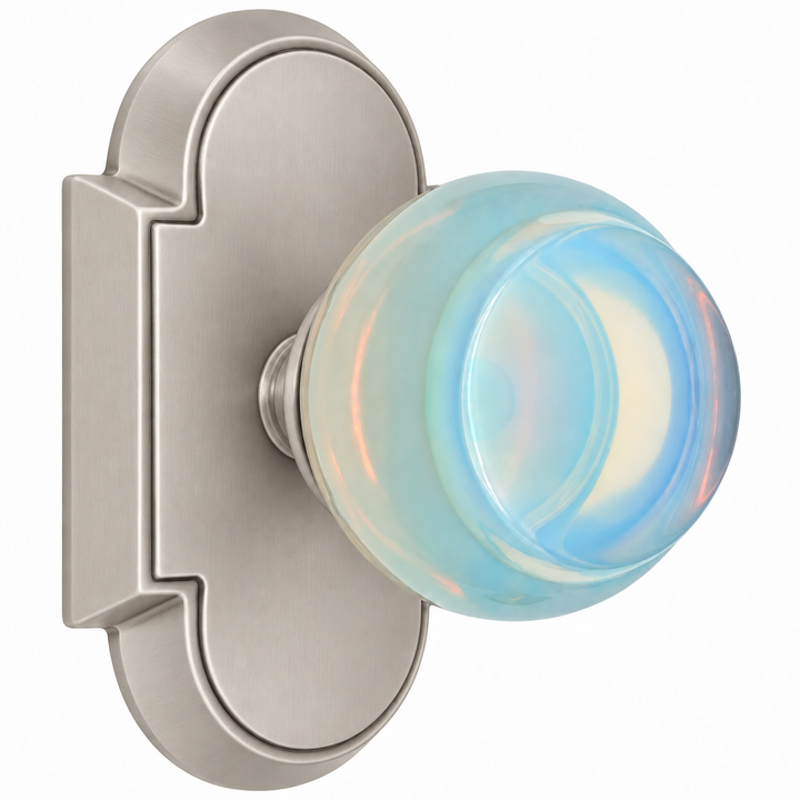 Magnifique® Arched Door Set with Opalite Knobs (Several Finishes Available)