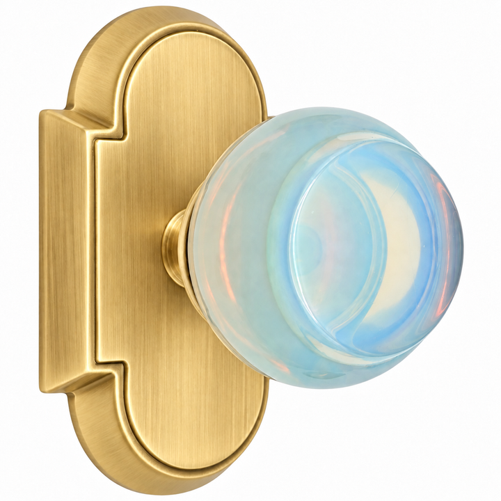 Magnifique® Arched Door Set with Opalite Knobs (Several Finishes Available)