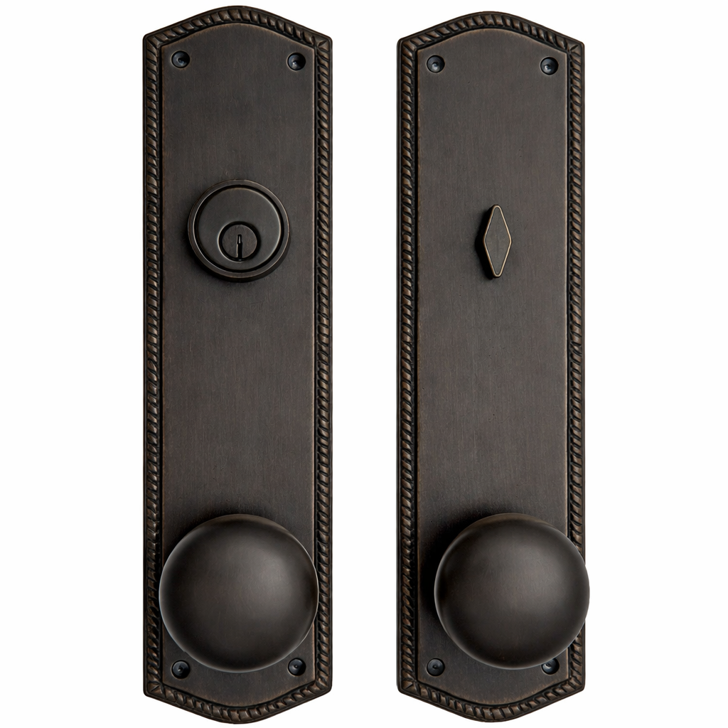 Georgian Oval Roped Style Single Door Entryway Set (Several Knob & Finish Options Available)