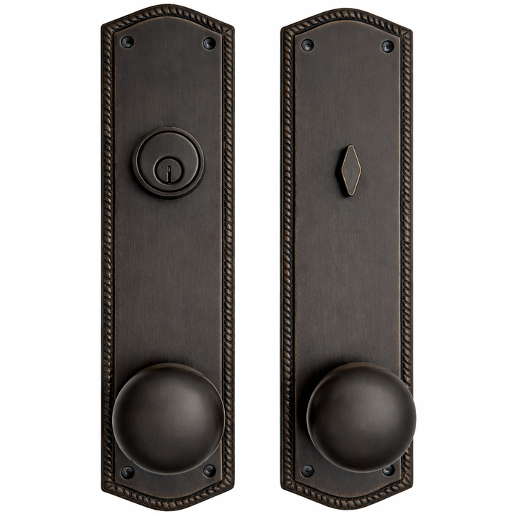 Georgian Oval Roped Style Single Door Entryway Set (Several Knob & Finish Options Available)