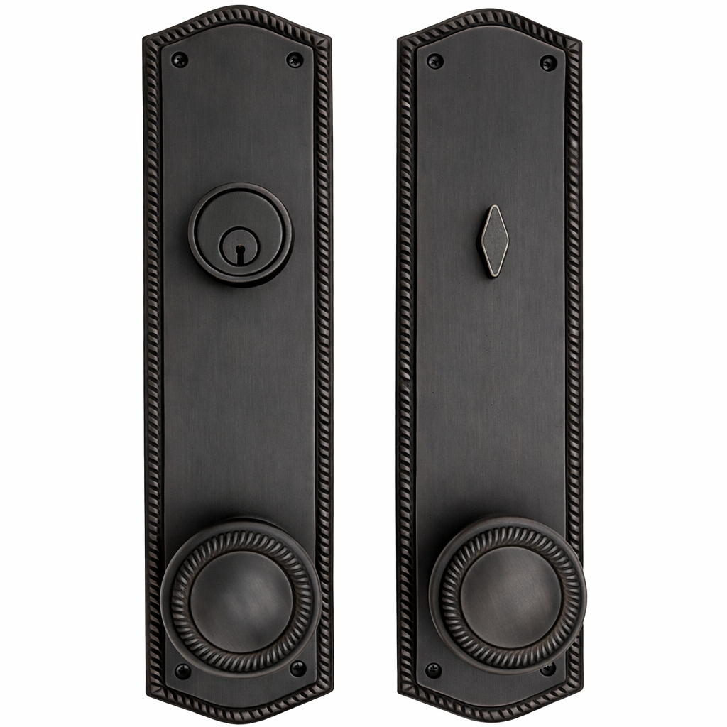 Georgian Oval Roped Style Single Door Entryway Set (Several Knob & Finish Options Available)