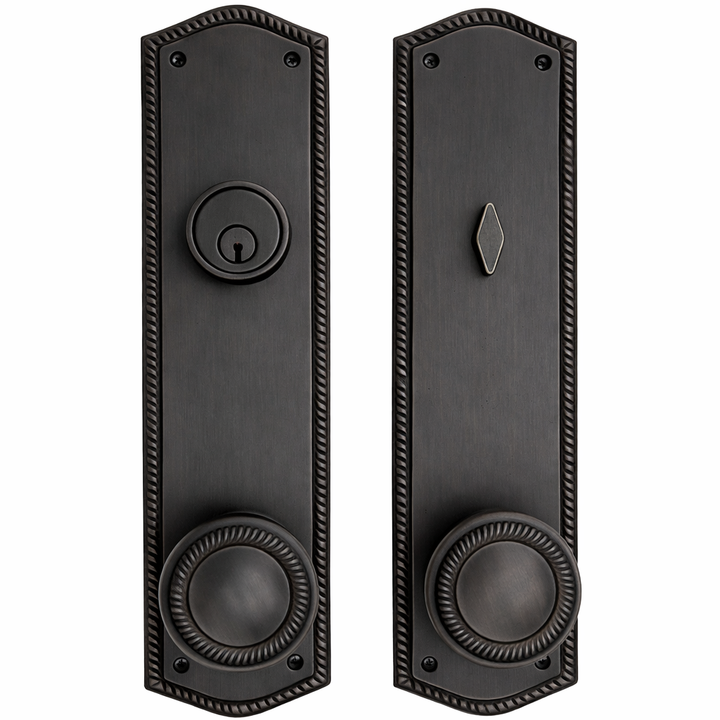 Georgian Oval Roped Style Single Door Entryway Set (Several Knob & Finish Options Available)