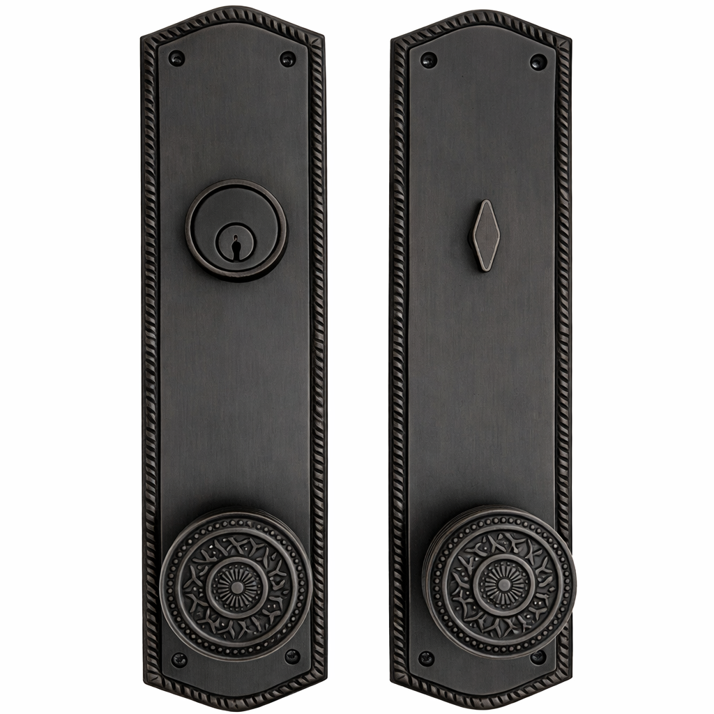 Georgian Oval Roped Style Single Door Entryway Set (Several Knob & Finish Options Available)