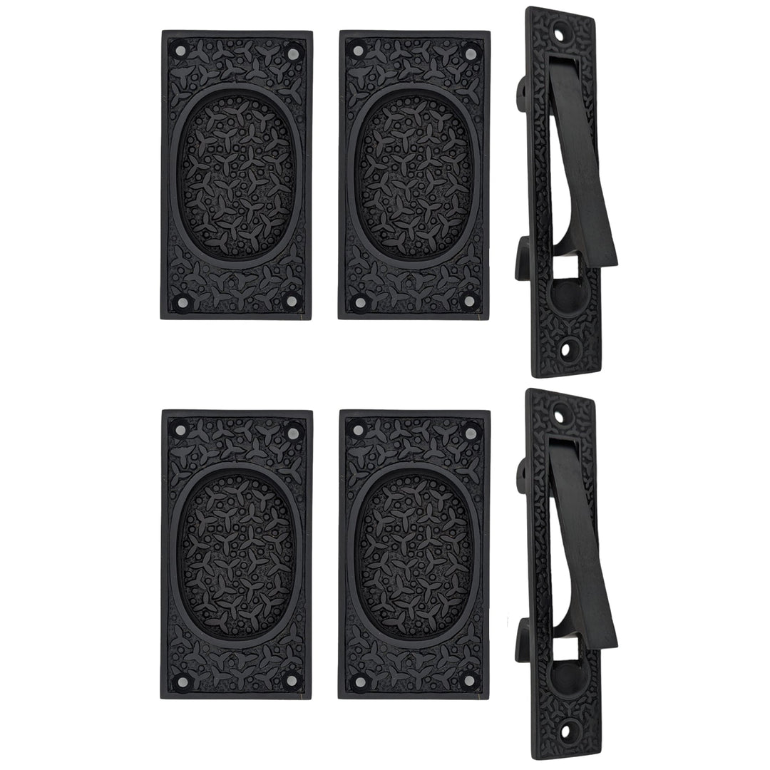 COPPER MOUNTAIN HARDWARE Rice Pattern Pocket Passage Style Door Set in Several Finishes