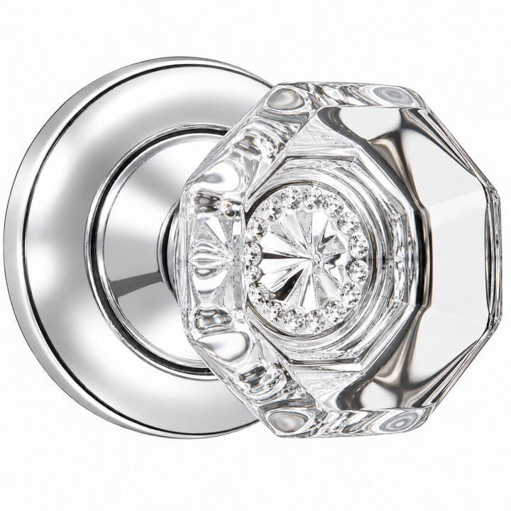 Magnifique® Classic Door Set with Crystal Octagon Knobs (Several Finishes Available)