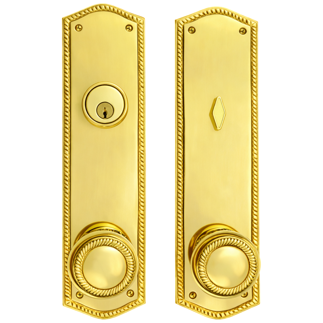 Georgian Oval Roped Style Single Door Entryway Set (Several Knob & Finish Options Available)