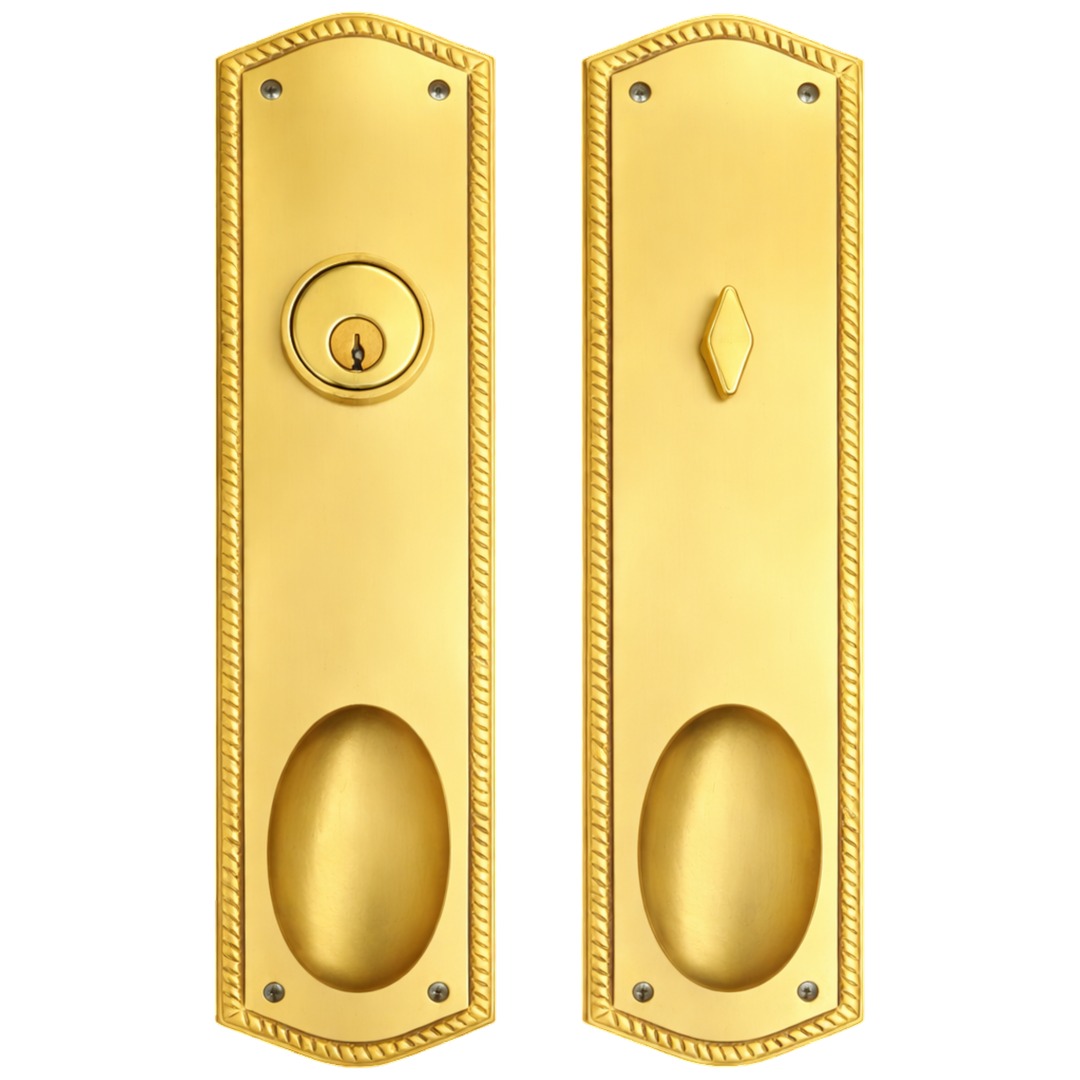 Georgian Oval Roped Style Single Door Entryway Set (Several Knob & Finish Options Available)