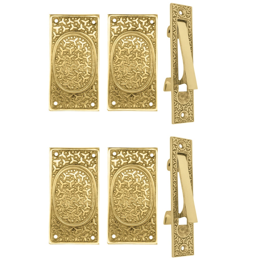 COPPER MOUNTAIN HARDWARE Rice Pattern Pocket Passage Style Door Set in Several Finishes