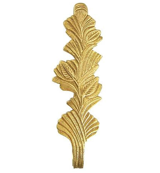 Large Elongated Leaf Style Curtain and Drapery Hold (Several Finishes) COPPER MOUNTAIN HARDWARE