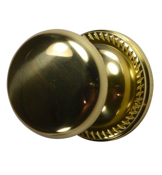 Georgian Roped Rosette Door Set with Round Brass Door Knobs (Several Finishes Available) COPPER MOUNTAIN HARDWARE