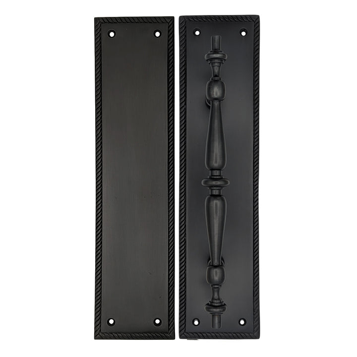 11 1/2 Inch Georgian Roped Style Door Pull and Push Plate (Several Finishes Available)