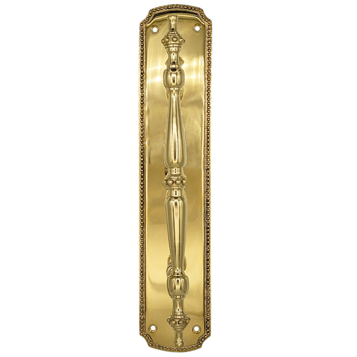 11 1/2 Inch Solid Brass Beaded Door Pull (Several Finishes Available) COPPER MOUNTAIN HARDWARE
