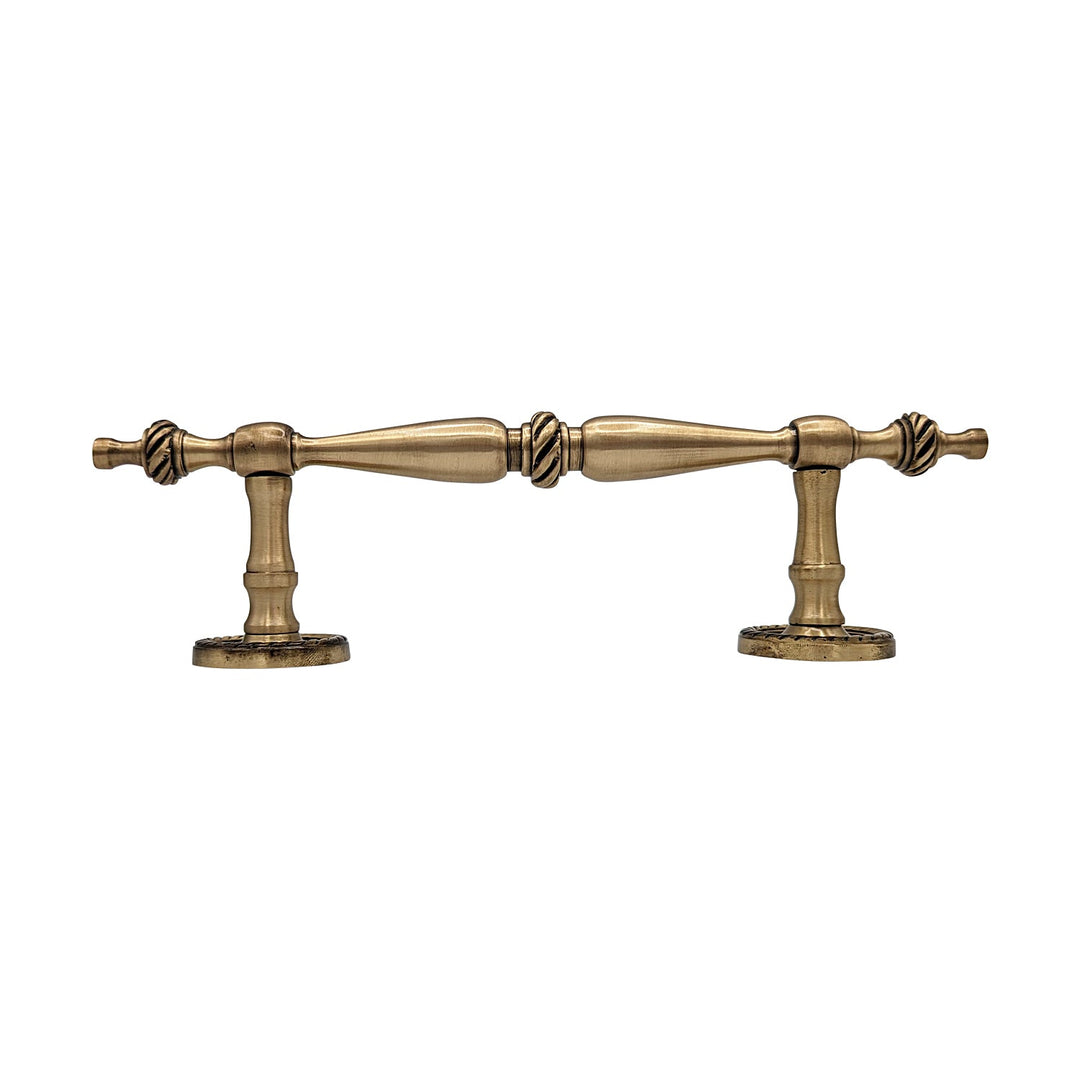 9 1/2 Inch Overall (6 Inch C-C) Solid Brass Georgian Style Handle (Several Finishes Available) COPPER MOUNTAIN HARDWARE