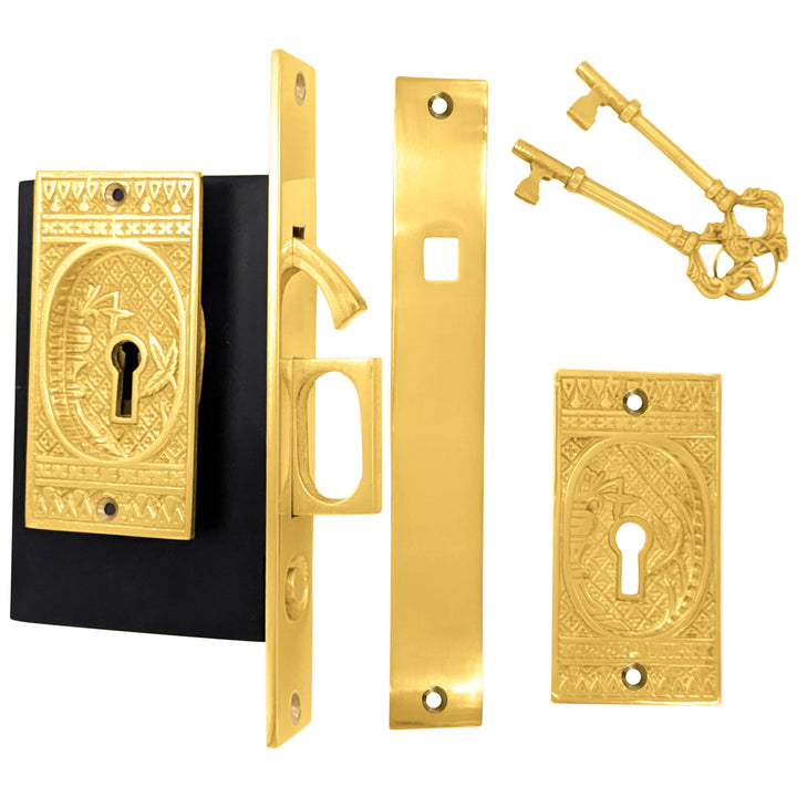 Broken Leaf Single Pocket Privacy (Lock) Style Door Set