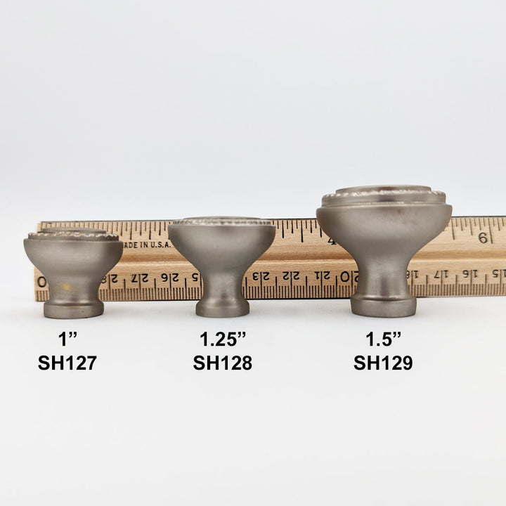 COPPER MOUNTAIN HARDWARE Solid Brass Round Cabinet & Furniture Knob with Beaded Pattern Border