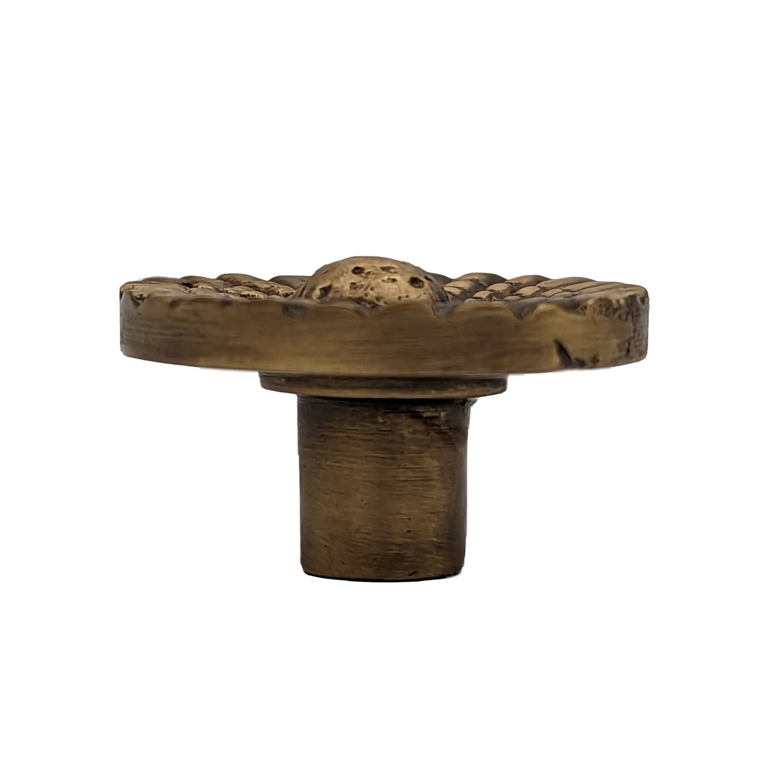 1 Inch Solid Brass Art Deco Style Round Cabinet and Furniture Knob COPPER MOUNTAIN HARDWARE