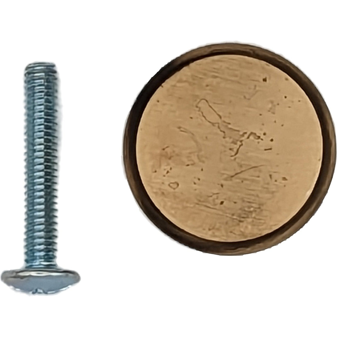 COPPER MOUNTAIN HARDWARE Traditional Brass Flat Top Round Cabinet & Furniture Knob