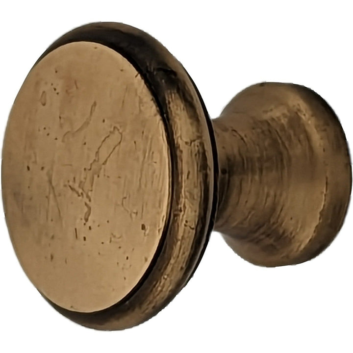 COPPER MOUNTAIN HARDWARE Traditional Brass Flat Top Round Cabinet & Furniture Knob