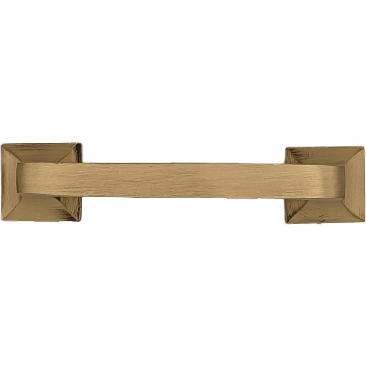 4 1/4 Inch Overall (3 1/4 Inch c-c) Solid Brass Square Traditional Pull