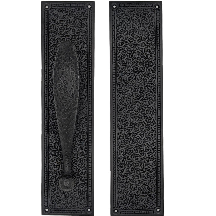 12 Inch Solid Brass Rice Pattern Door Pull and Push Plate (Oil Rubbed Bronze Finish) COPPER MOUNTAIN HARDWARE