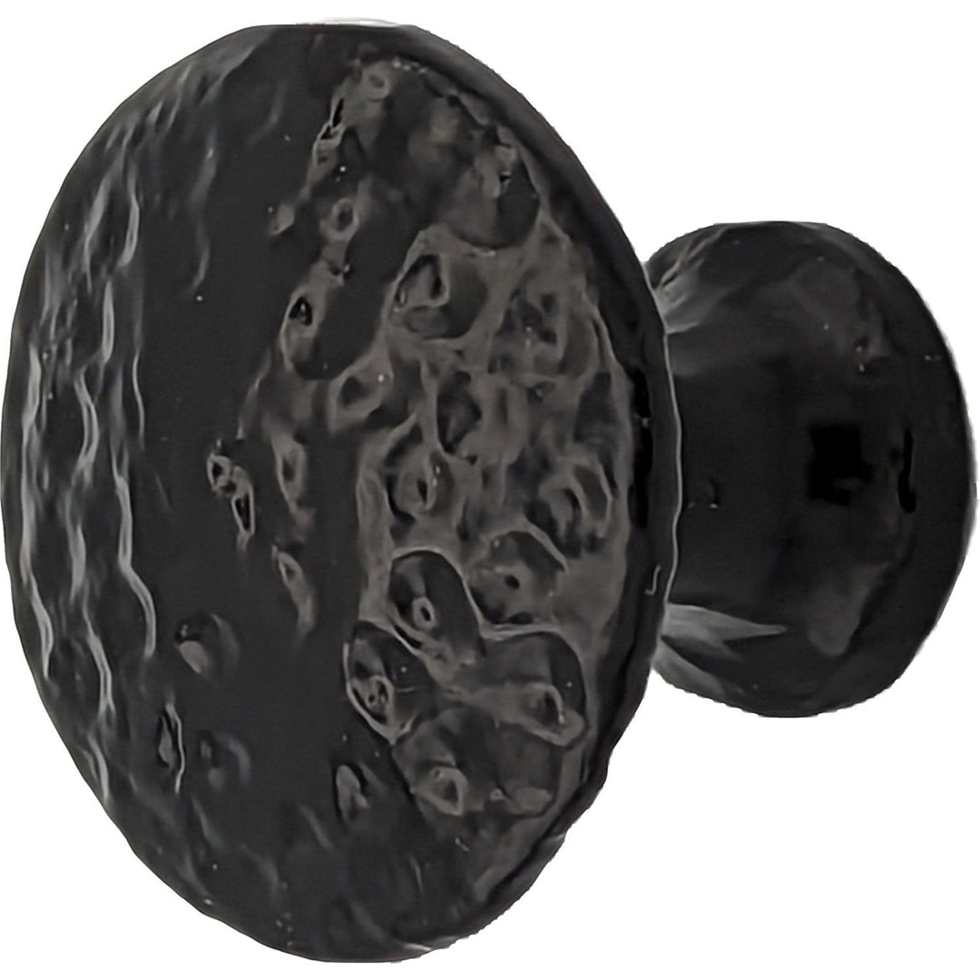 1 3/8 Inch Solid Iron Hammered Flat Cabinet & Furniture Knob COPPER MOUNTAIN HARDWARE