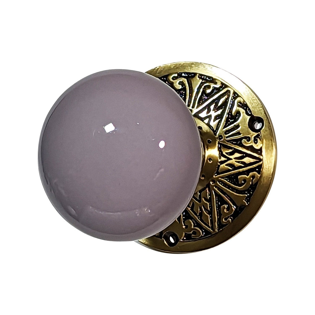 Lancaster Door Set With Grey Porcelain Knob COPPER MOUNTAIN HARDWARE