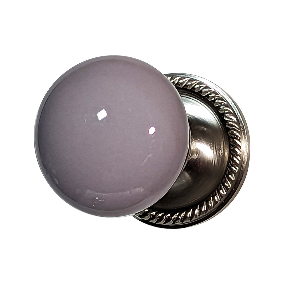 Grey Porcelain Door Knob with Georgian Roped Rosette (Several Finishes Available) COPPER MOUNTAIN HARDWARE