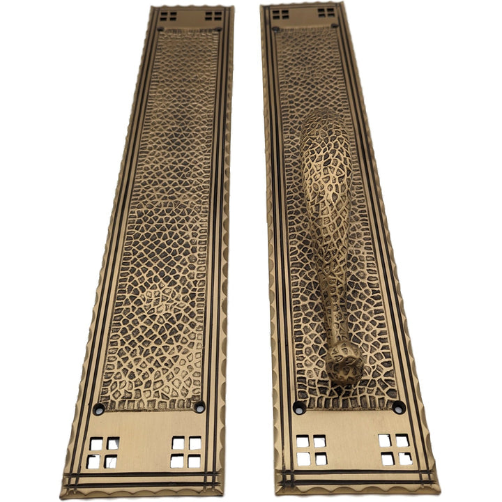 18 Inch Craftsman Style Door Pull & Push Plate Set COPPER MOUNTAIN HARDWARE