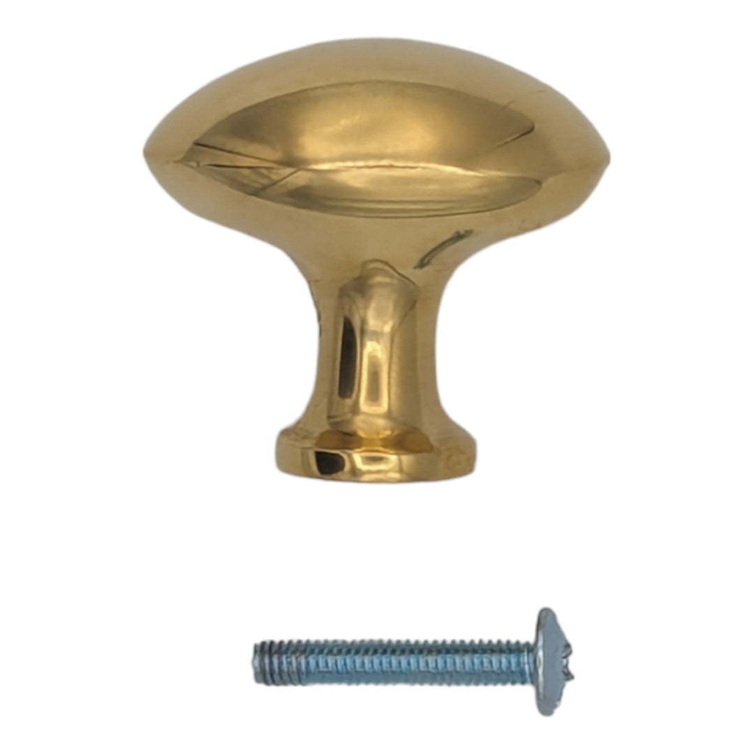 COPPER MOUNTAIN HARDWARE 1 1/2 Inch Large Traditional Solid Brass Egg Cabinet & Furniture Knob