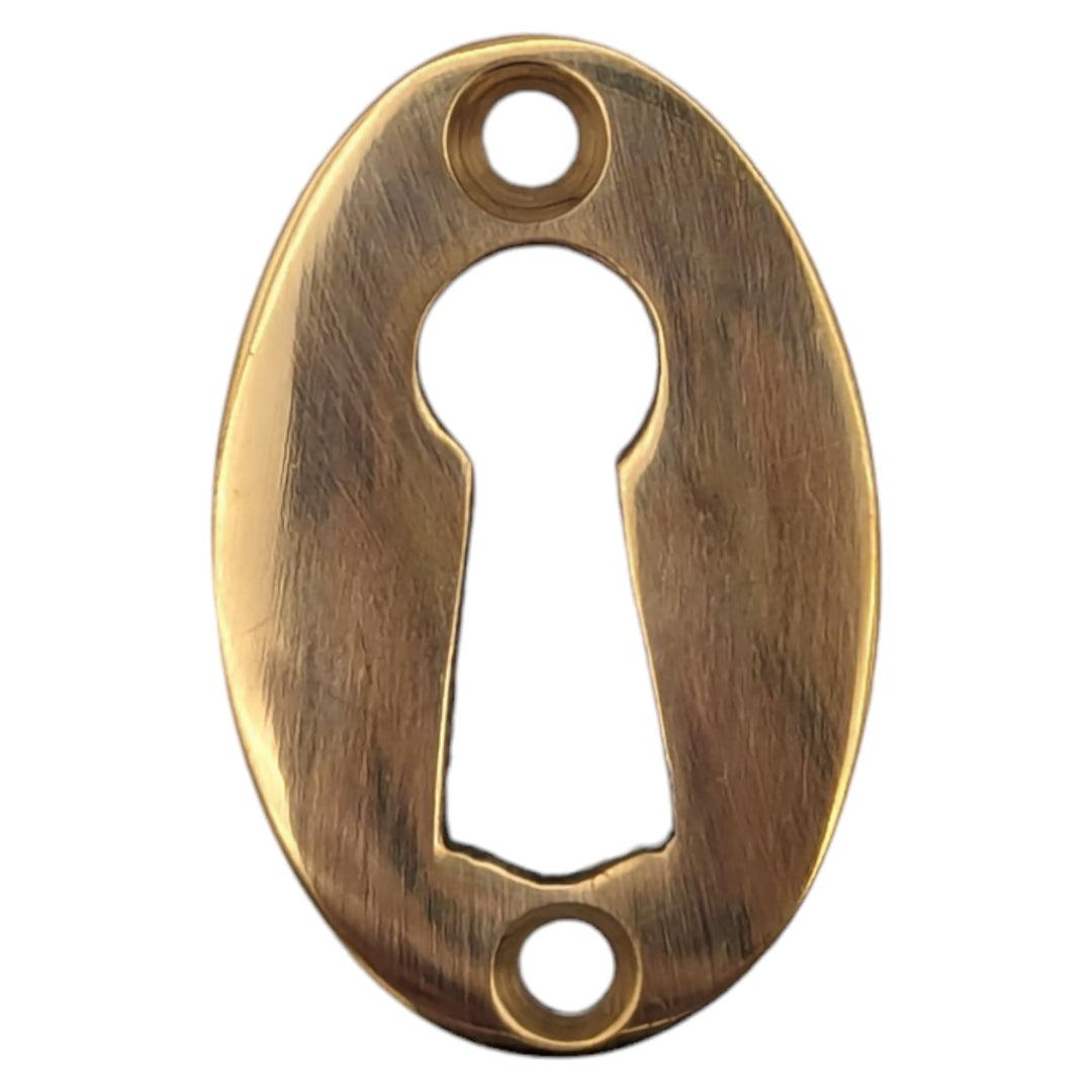 1 1/2 Inch Solid Brass Traditional Oval Escutcheon (Polished Brass Finish) COPPER MOUNTAIN HARDWARE