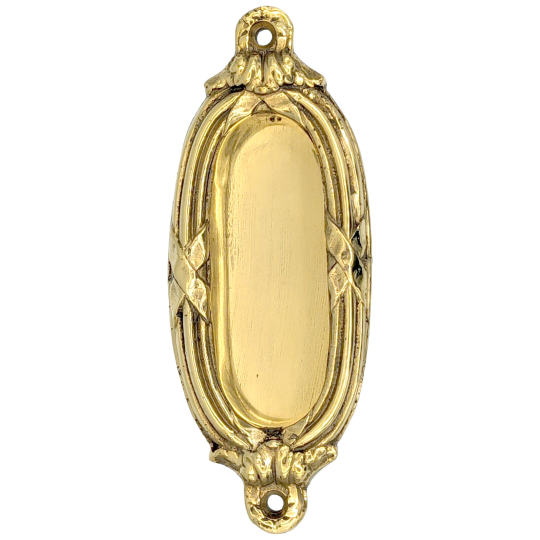 4 1/3 Inch Solid Brass Ribbon & Reed Door Pull COPPER MOUNTAIN HARDWARE