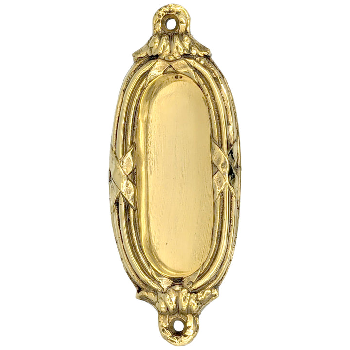 4 1/3 Inch Solid Brass Ribbon & Reed Door Pull COPPER MOUNTAIN HARDWARE