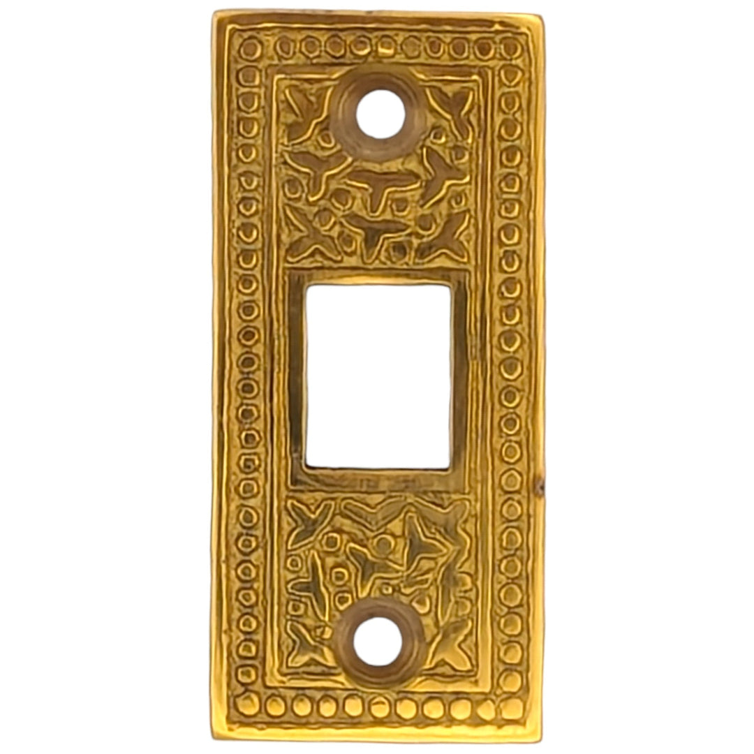 2 1/4 Inch Solid Brass Rice Pattern Pocket Door Strike Plate COPPER MOUNTAIN HARDWARE