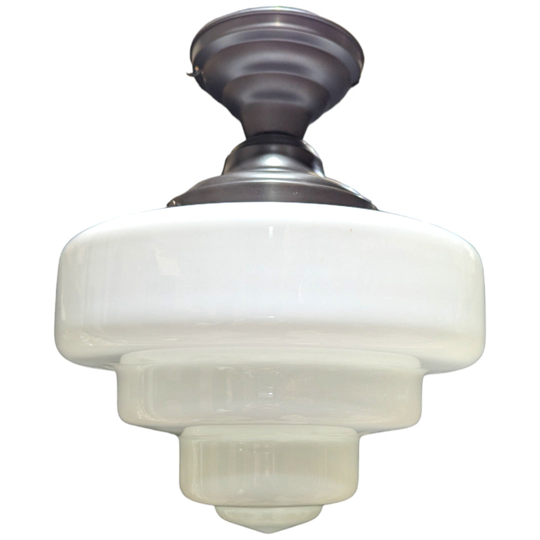 15 1/2 Inch Manhattan Skyscraper Nouveau Style Semi-Flush Mount Light (Black Bronze Finish) COPPER MOUNTAIN HARDWARE