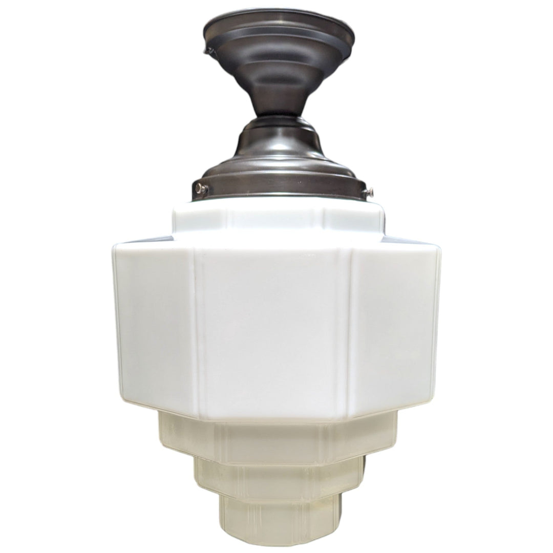19 1/2 Inch Manhattan Skyscraper Grandeur Style Semi-Flush Mount Light (Black Bronze Finish) COPPER MOUNTAIN HARDWARE
