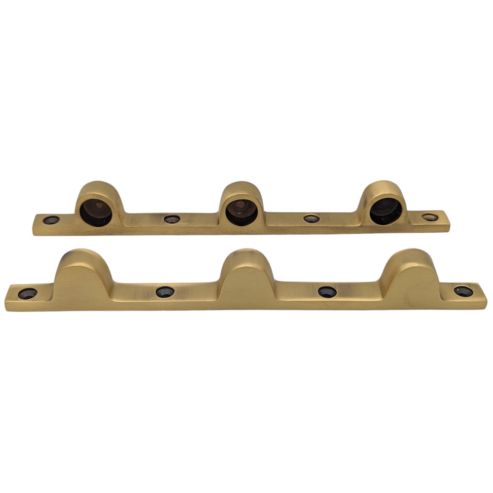 Pair Solid Brass Security Triple Push Bar Bracket Ends COPPER MOUNTAIN HARDWARE