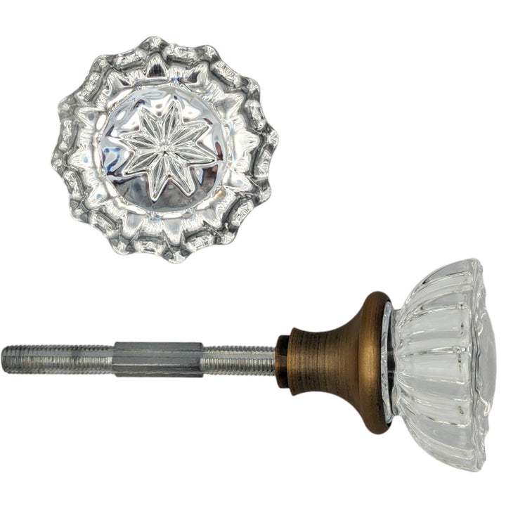 Fluted Crystal Spare Knob Set (Antique Brass) COPPER MOUNTAIN HARDWARE