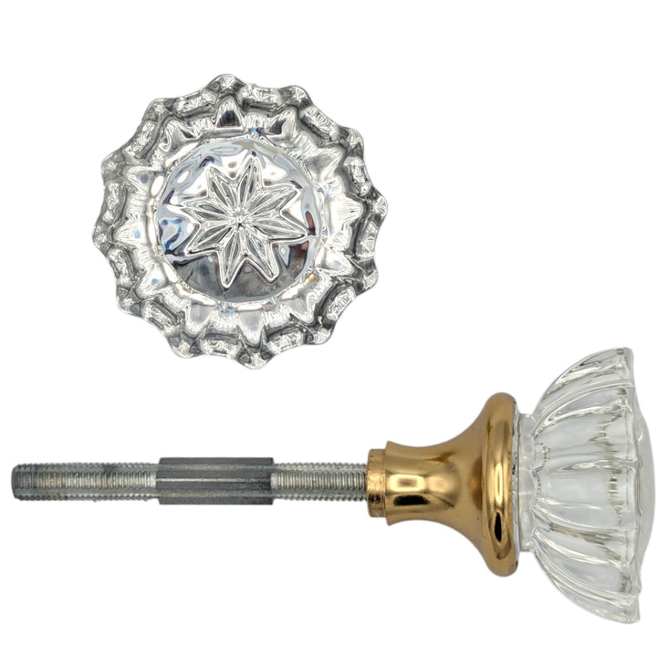 Fluted Crystal Spare Knob Set (Polished Brass) COPPER MOUNTAIN HARDWARE