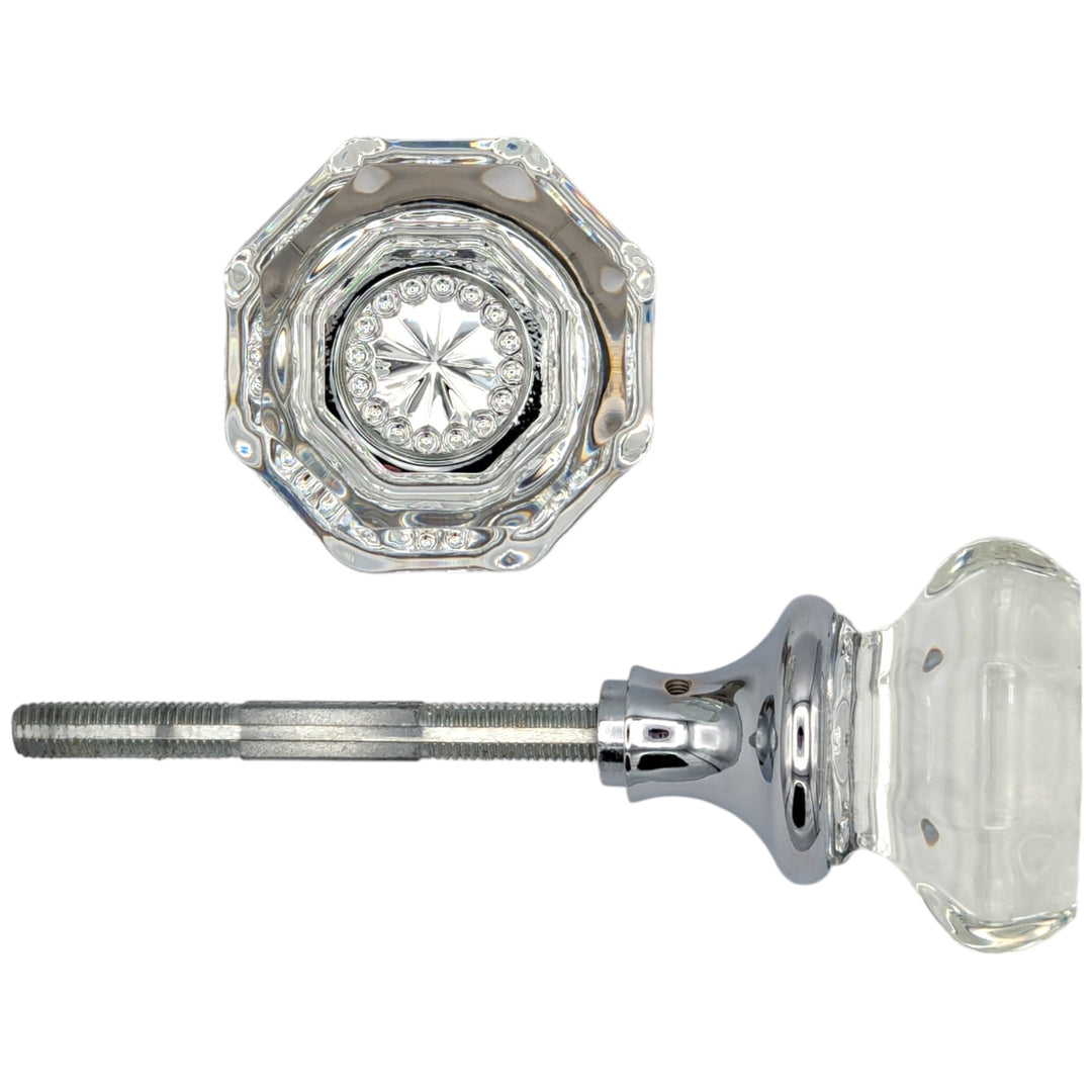 Octagon Crystal Spare Door Knob Set (Polished Chrome) COPPER MOUNTAIN HARDWARE