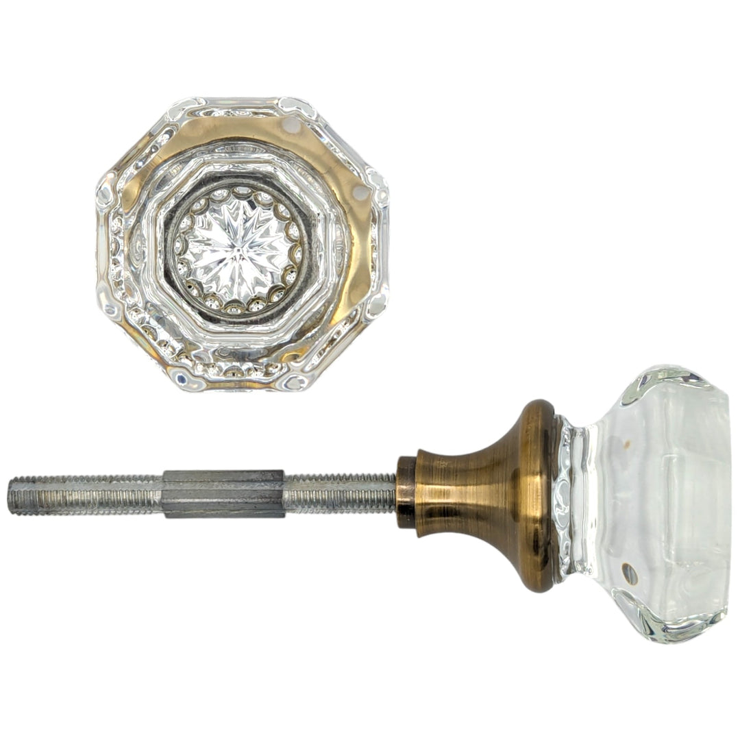 Octagon Crystal Spare Door Knob Set (Antique Brass) COPPER MOUNTAIN HARDWARE