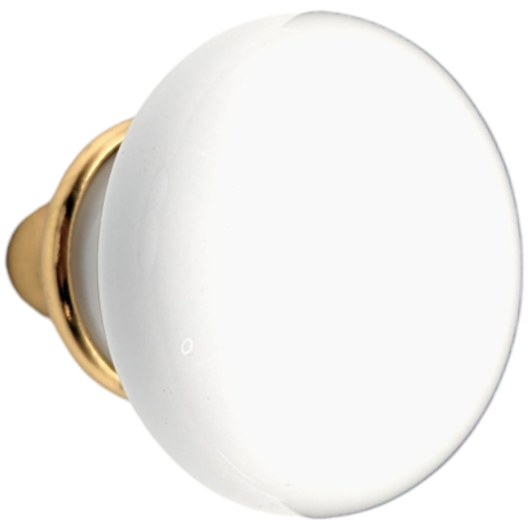 White Porcelain Spare Door Knob Set (Polished Brass) COPPER MOUNTAIN HARDWARE