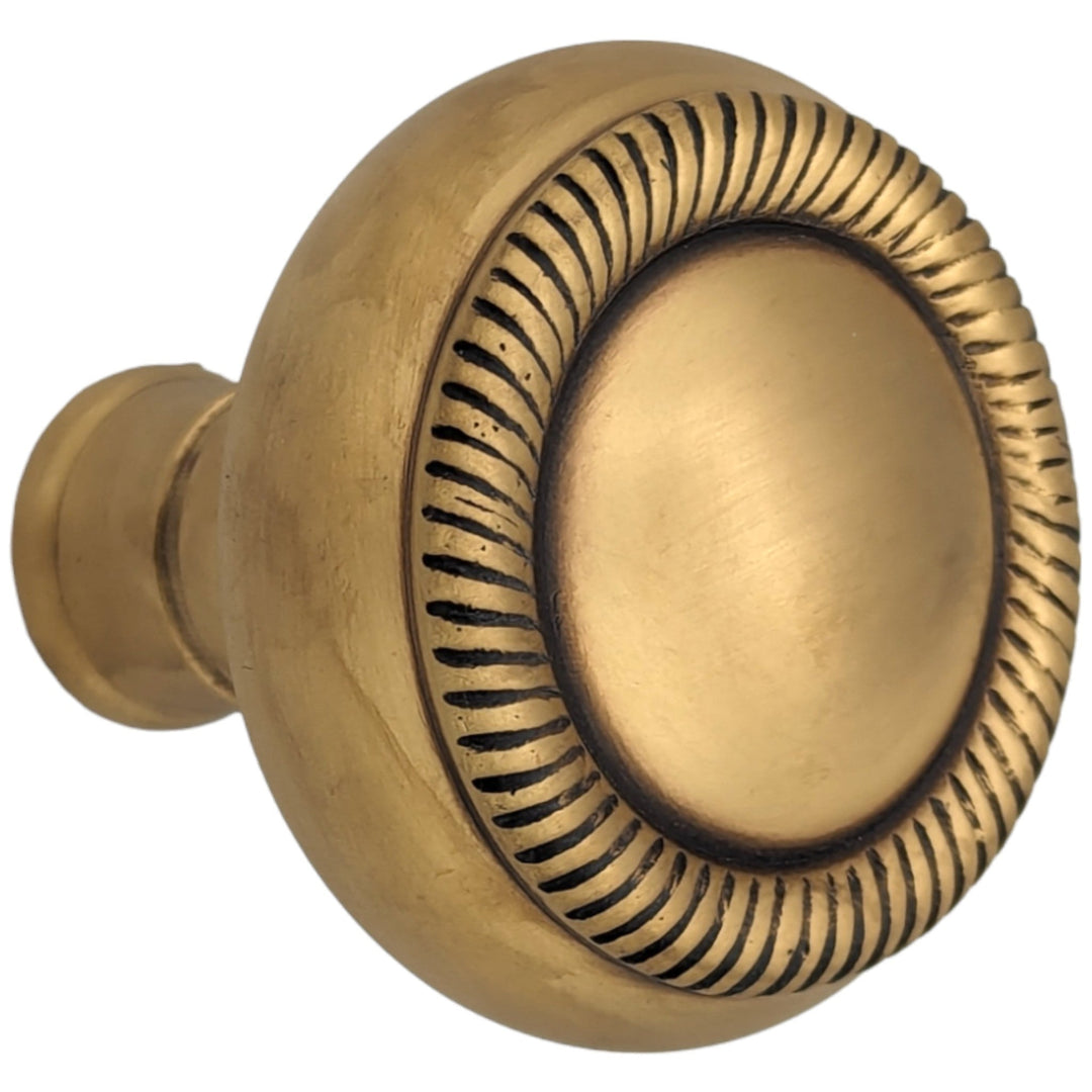 Georgian Roped Solid Brass Spare Door Knob Set (Several Finishes Available) COPPER MOUNTAIN HARDWARE