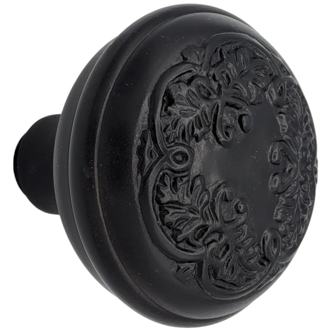 Floral Leaf Solid Brass Spare Door Knob Set (Several Finishes Available) COPPER MOUNTAIN HARDWARE